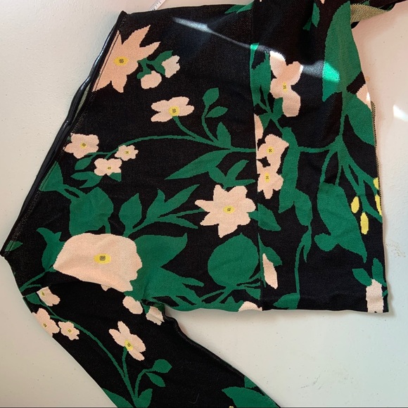 CLUB MONACO VALERIA FLORAL PEPLUM TIE SWEATER SZ M - Picture 3 of 6